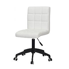 Стілець Augusto BK-Modern Office, білий екокожа на чорній хрестовині c колесами