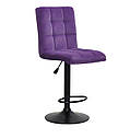 Стілець барний Augusto Bar BK - Base пурпуровий оксамит B-1013 , чорна база з регулюванням висоти сидіння, фото 2