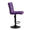 Стілець барний Augusto Bar BK - Base пурпуровий оксамит B-1013 , чорна база з регулюванням висоти сидіння, фото 3