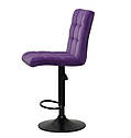 Стілець барний Augusto Bar BK - Base пурпуровий оксамит B-1013 , чорна база з регулюванням висоти сидіння, фото 4