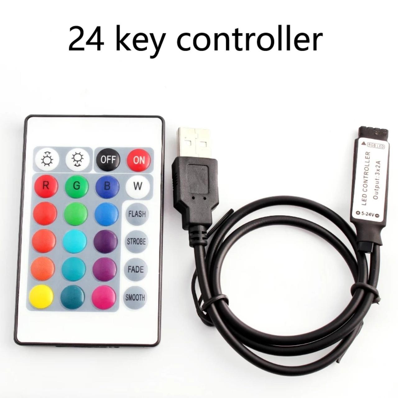 Контролер RGB 5 В із пультом ІЧ, інфрачервоний, 24 кнопки.