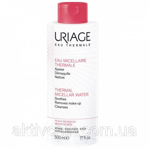 Термальна міцелярна вода Урьяж для чутливої шкіри Uriage Thermal Micellar Water Intolerant Skin 500мл, фото 1