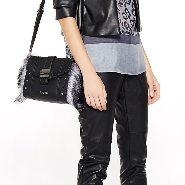 Grafite Fur Bag Black Liu Jo Grafite Fur Bag Black Liu Jo