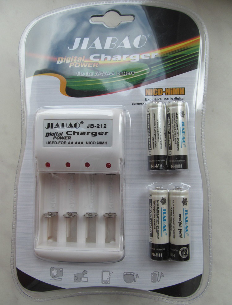 Зарядний пристрій JB-Jiabao 212 + Акумулятори АА (4 штуки Пальчикові)
