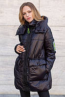 Трендовая удлиненная женская куртка оверсайз на силиконе, большого размера от 46 до 52