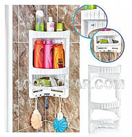 Полиця у ванну кутова пластикова біла 28 х 17.5 х 45 см Туреччина