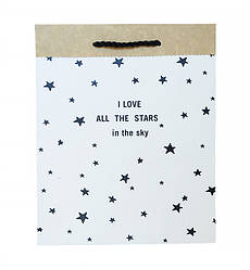Подарунковий пакет "I love stars", 19*10*24 см