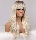 Перука блондинки з затемненими коренями, перука блондинки хвиляста, фото 2