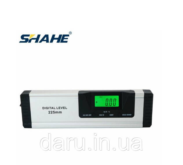 Цифровий рівень з лазером Shahe (5419-225D) 4x90° з магнітним підставою і підсвічуванням. 225 мм
