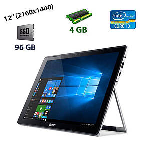 Ноутубк-трансформер Acer Switch Alpha 12 / 12" (2160x1440) IPS, сенсорний / Intel Core i3-6100U (2 (4) ядра по 2.3 GHz) / 4 GB DDR3 / 96 GB SSD / 2x, фото 2