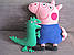 М'яка іграшка ручної роботи Містер Динозавр порося Джорджа 30 см, фото 5