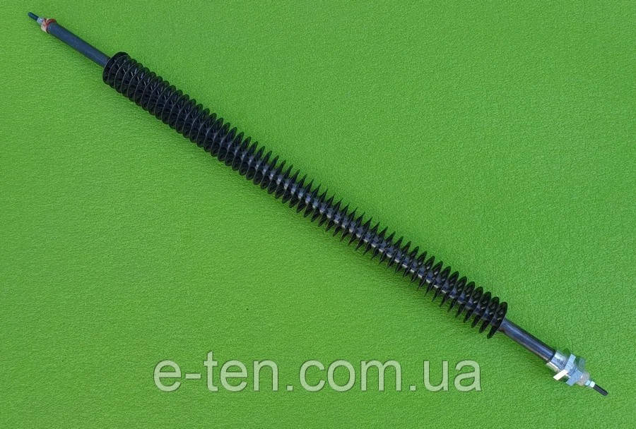 Тен обребрений повітряний "під обдув" 1000W / 220V (ПРЯМИЙ) / Lдовжина = 40см (з одним штуцером М16)  Туреччина