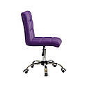 Крісло Augusto CH-Office пурпурний 1010 оксамит хромованою хрестовиною з колесами і регулюванням висоти, фото 3