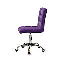 Крісло Augusto CH-Office пурпурний 1010 оксамит хромованою хрестовиною з колесами і регулюванням висоти, фото 4