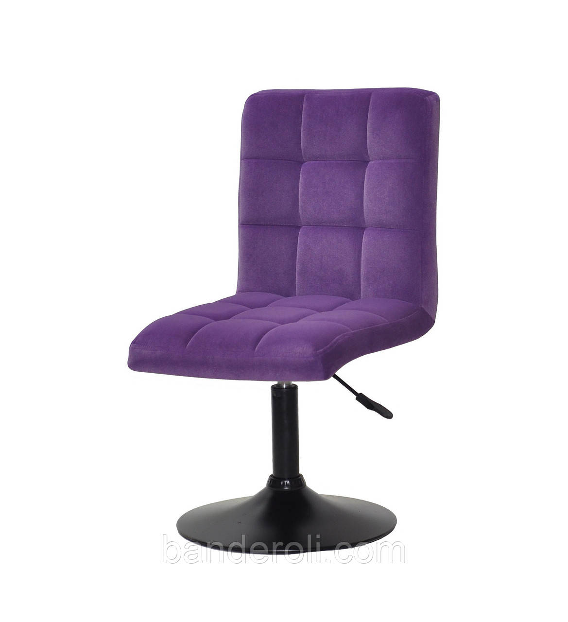 Стілець Augusto BK-Base оксамит (велюр) пурпурний 1010 на чорній круглої базі з регулюванням висоти, фото 1