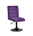 Стілець Augusto BK-Base оксамит (велюр) пурпурний 1010 на чорній круглої базі з регулюванням висоти, фото 2