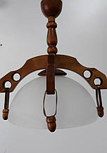 Світильник "Натура" із натурального дерева, темний дуб, 1 білий великий плафон