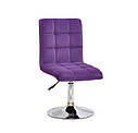Стілець Augusto CH-Base оксамит (велюр) пурпурний 1010 хромованою круглої базі з регулюванням висоти, фото 2