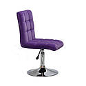 Стілець Augusto CH-Base оксамит (велюр) пурпурний 1010 хромованою круглої базі з регулюванням висоти, фото 3