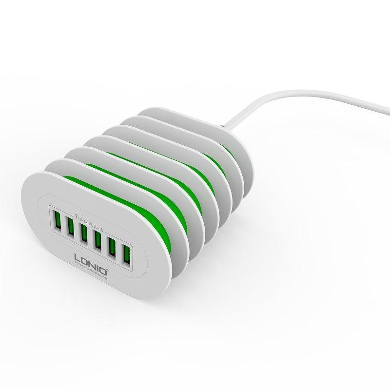 Мережевий адаптер Ldnio A6702 1.5m, 6USB, 7A