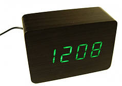 Часы настольные с зеленой подсветкой HLV ET 009 5607 Black