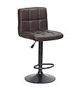 Барний стілець Arno Bar BK - Base коричневий екокожа на чорній базі з підніжкою з регулюванням висоти, фото 2