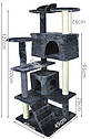 Дерево будиночок кігтеточка кігте точка драпак в'язання для кота кішки 120 см сірий, фото 2