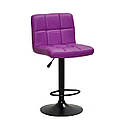 Барний стілець Arno Bar BK - Base пурпурний екокожа на чорній базі з підніжкою з регулюванням висоти, фото 2