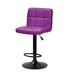 Барний стілець Arno Bar BK - Base пурпурний екокожа на чорній базі з підніжкою з регулюванням висоти