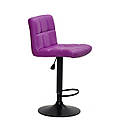 Барний стілець Arno Bar BK - Base пурпурний екокожа на чорній базі з підніжкою з регулюванням висоти, фото 4