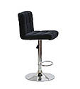 Барний стілець Arno Bar BK - Base чорний велюр (оксамит) з хромованою базі з підніжкою з регулюванням висоти, фото 4