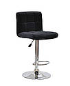Барний стілець Arno Bar BK - Base чорний велюр (оксамит) з хромованою базі з підніжкою з регулюванням висоти, фото 3