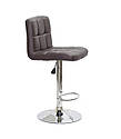 Барний стілець Arno Bar BK - Base коричневий екокожа хромованою базі з підніжкою з регулюванням висоти, фото 4