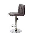 Барний стілець Arno Bar BK - Base коричневий екокожа хромованою базі з підніжкою з регулюванням висоти, фото 2