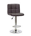 Барний стілець Arno Bar BK - Base коричневий екокожа хромованою базі з підніжкою з регулюванням висоти, фото 3