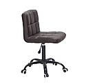 Стілець Arno BK - Office коричневий екокожа на колесах, на чорній базі з регулюванням висоти, фото 4