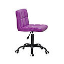 Стілець Arno BK - Office пурпурний екокожа на колесах, на чорній базі з регулюванням висоти, фото 3