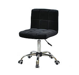 Стілець Arno CH - Office чорний B-1011 велюр (оксамит) на колесах, на хромованою базі з регулюванням висоти