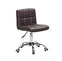 Стілець Arno CH - Office коричневий екокожа на колесах, на хромованою базі з регулюванням висоти, фото 3