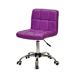 Стілець Arno CH - Office пурпурний екокожа на колесах, на хромованою базі з регулюванням висоти