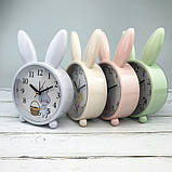 Дитячий Настільний  Годинник-Будильник "Милий Кролик" Світло-Зелений, фото 3