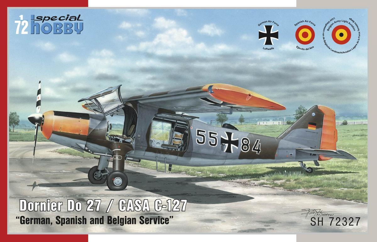 Пластикова модель 1/72 Special hobby 72327 Німецький літак Dornier Do 27 "German, Spanish and Belgian Service"