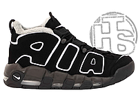 Чоловічі кросівки Nike Air More Uptempo Winter Black/White (з хутром) 414962-002