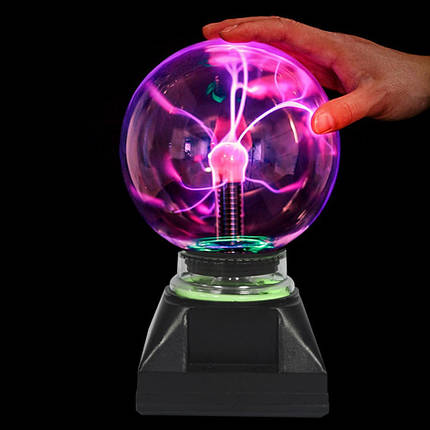 Плазмінна куля Тесла музичний нічник 13 см плазмова лампа куля з блискавками Plasma ball, фото 2