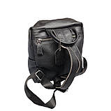 Рюкзак жіночий міський чорний шкіряний 027ВА, фото 3