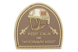 Нашивка 3D – Keep Calm And Tap Forvard Assist - tan [GFC Tactical]