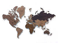 Настінна карта світу з дерева