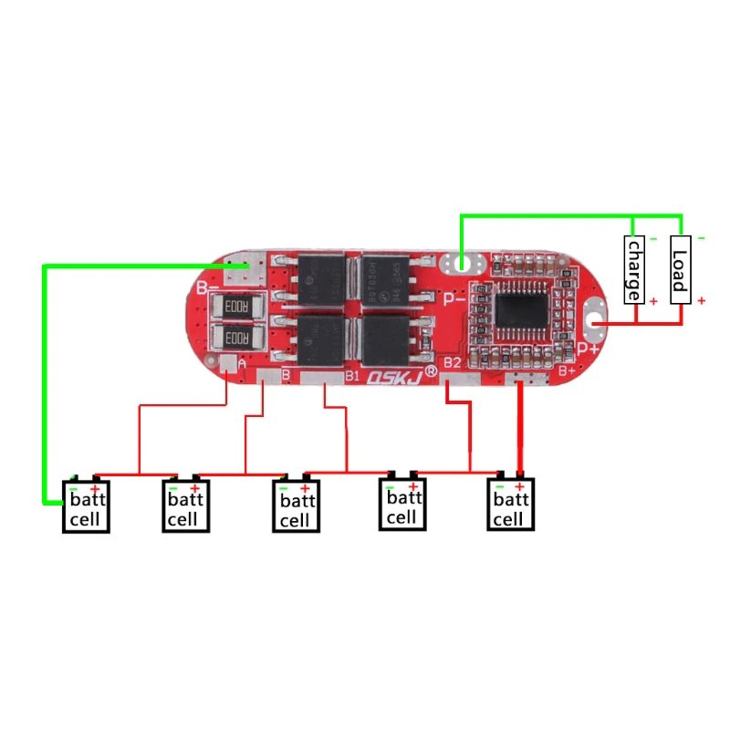 Плата захисту BMS 5S 25A 21V Li-Ion 18650 (Контролер заряду/розряду)