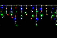Светодиодная гирлянда Бахрома на окно Мульти 1,8 х 0,6 х 0,4 х 0,3 м 51 LED от сети прозрачный провод