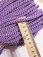 Шнур декоративний текстильний кручений Шнур декоративний 6-7 мм, Бузковий. Туреччина